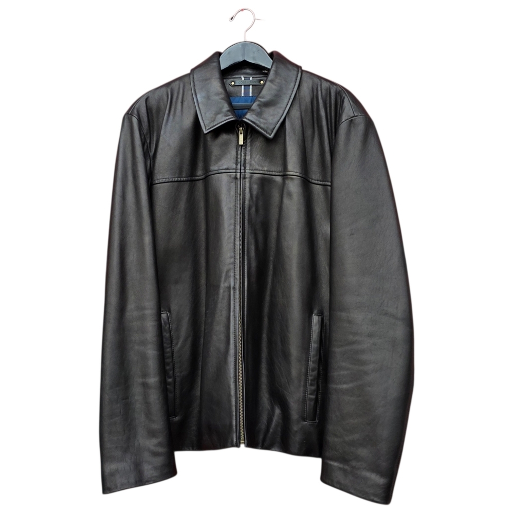 Cole Haan Dark Chocolate Lambskin Leather Jacket Size XXL